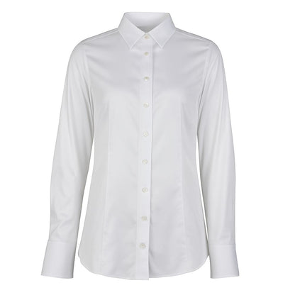 Made in Italy White Cotton Women's Shirt with a crisp collar and sleek button closure.
