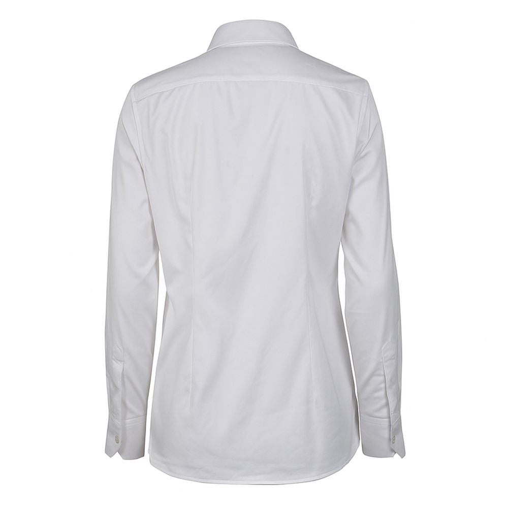 Back view of Made in Italy White Cotton Women's Shirt by Loro Piana, showcasing pristine quality and elegant design.