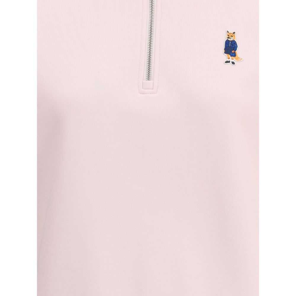 Maison Kitsuné Multicolor Cotton Sweatshirt with dressed fox patch and zipper, ribbed collar and cuffs for comfort and style.