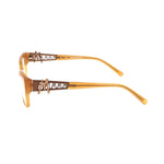 Marciano by Guess Orange Plastic Frames - Amber unisex glasses, size 52/16/135 mm, side view showcasing temple design.