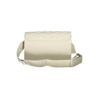 Mario Valentino Beige Polyethylene Handbag with adjustable straps, inside pocket, and zip closure.