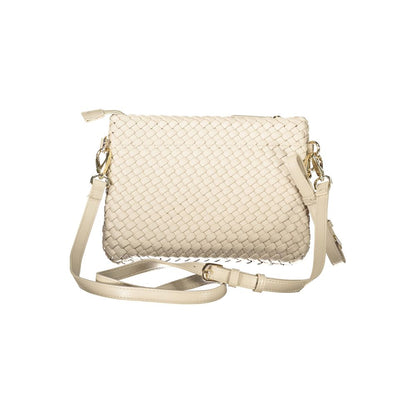 Mario Valentino Beige Polyethylene Women Handbag with adjustable strap for chic style.