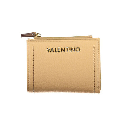 Mario Valentino Beige Polyethylene Women Wallet with logo and zip closure