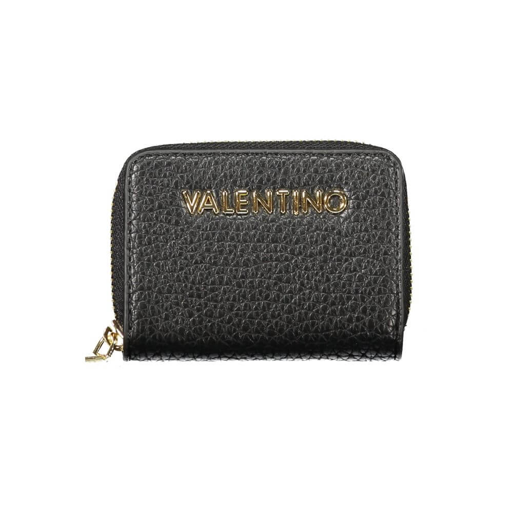 Mario Valentino Black Polyethylene Women Wallet with zip closure and logo on front