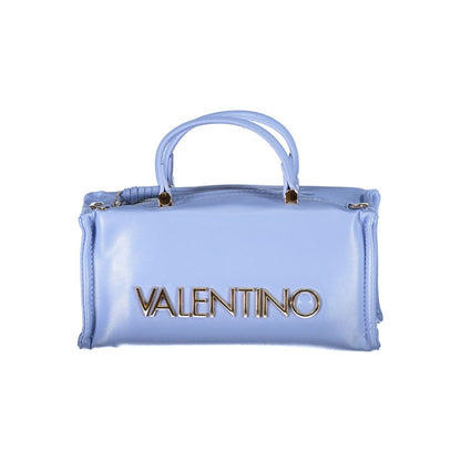 Mario Valentino Light Blue Polyethylene Women Handbag with elegant handles and detachable strap