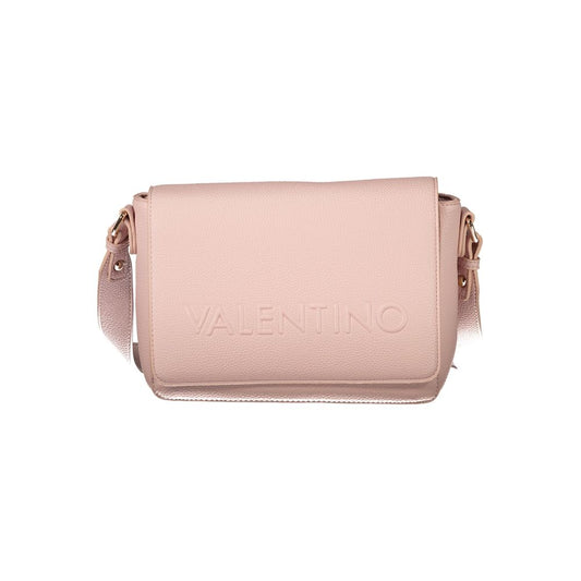 Mario Valentino Pink Polyethylene Women Handbag with logo and adjustable strap, featuring internal pockets and secure closure.