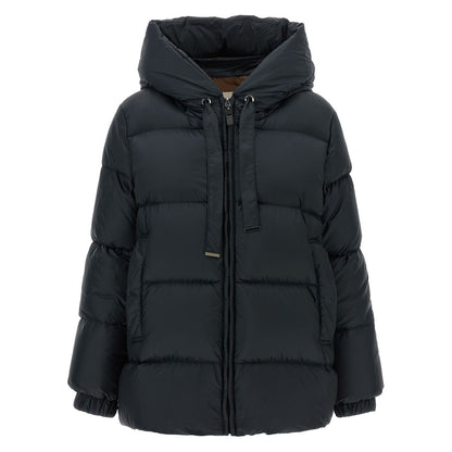 Max Mara Blue Polyester Full-Length Jacket