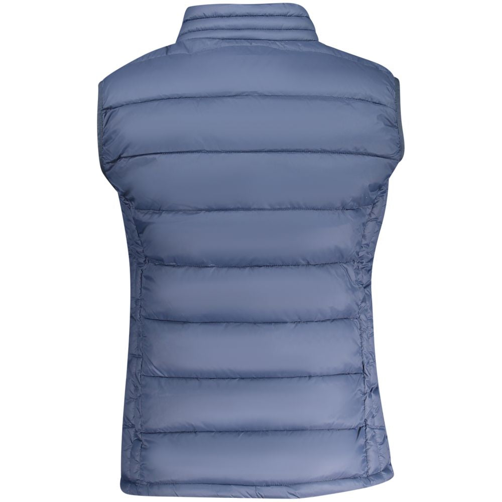 Back view of North Sails Blue Polyamide Women's Jacket, showcasing sleeveless design with quilted detailing.