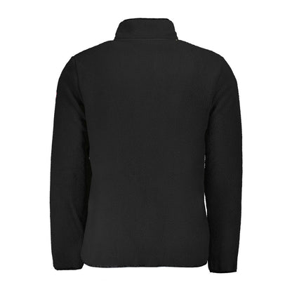 Back view of Norway 1963 Black Polyester Men Sweater with zipper and pockets.