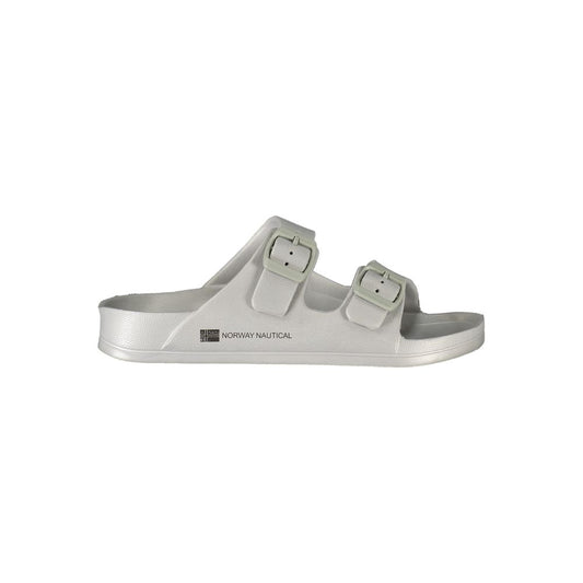 Norway 1963 Gray Plastic Women Sandal with buckles and brand logo, chic and trendy footwear from CN