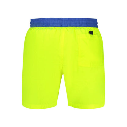 Norway 1963 Yellow Polyamide Swimwear featuring elastic waist with laces, swim boxer style, and contrasting details.