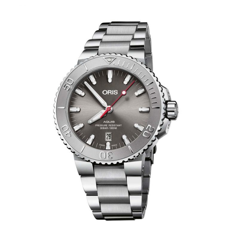 ORIS MOD. AQUIS DATE RELIEF wristwatch, 43.5mm stainless steel case, sapphire dial, mechanical automatic movement, water-resistant 30 ATM.