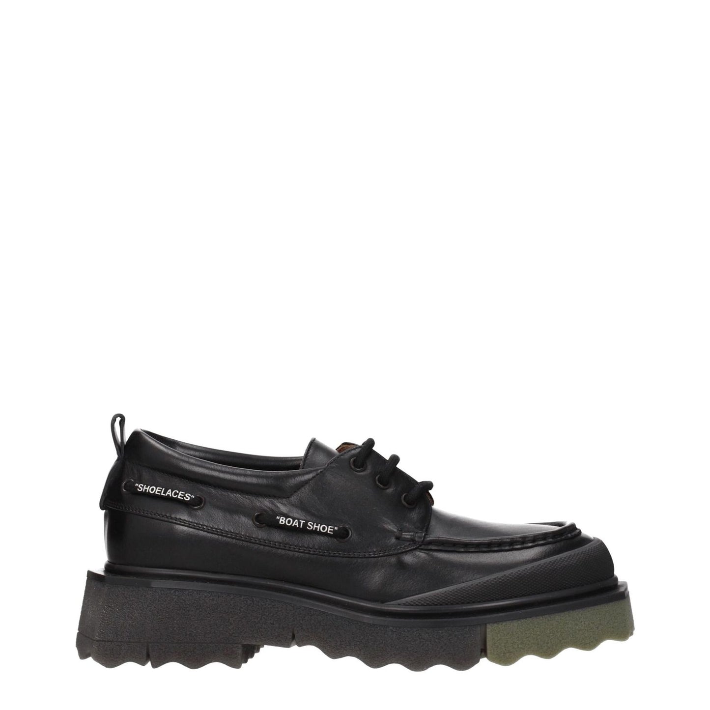 Off-White Black Leather Slip-On Loafers