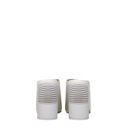 Off-White White Leather Platform Sandals