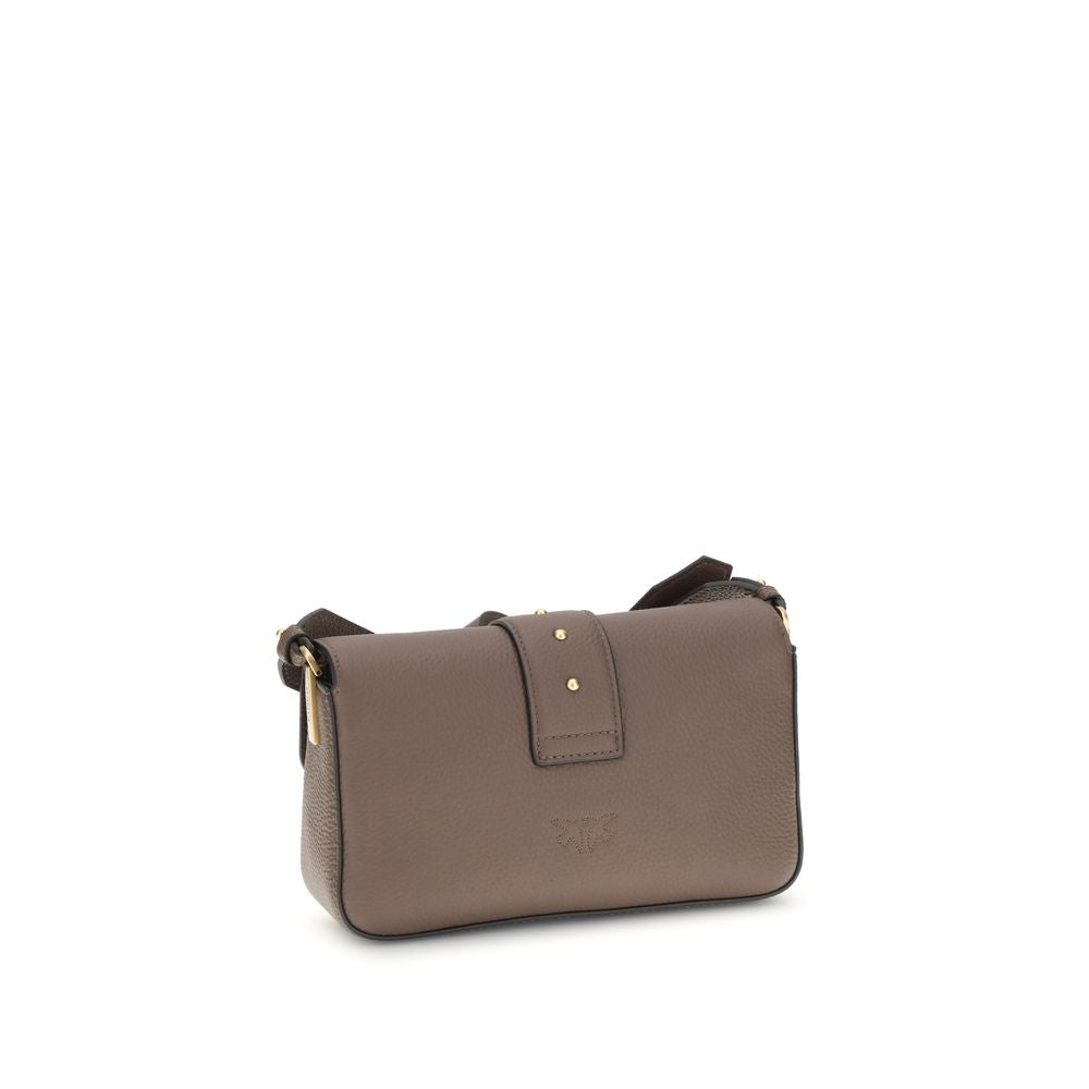 PINKO Brown Calf Leather Bos Taurus Shoulder Bag