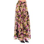 PINKO Multicolor Viscose Women Trouser with floral prints and flared leg, side view
