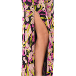 Women's leg in PINKO Multicolor Viscose Women Trouser with floral print and side split