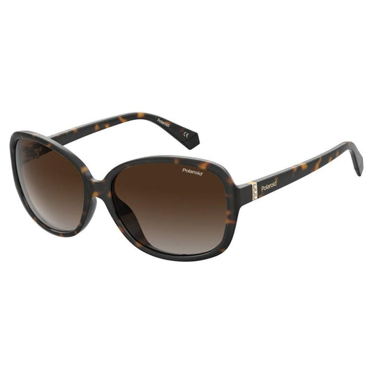 Alt Tag: POLAROID MOD. PLD 4098_S sunglasses for ladies made of polycarbonate with tortoiseshell brown gradient design.