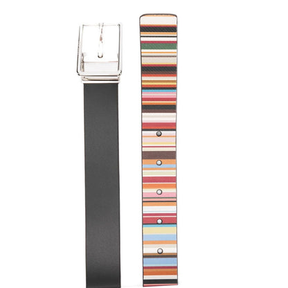 Paul Smith Leather Reversible 'Signature Stripe' Cut-To-Fit Belt