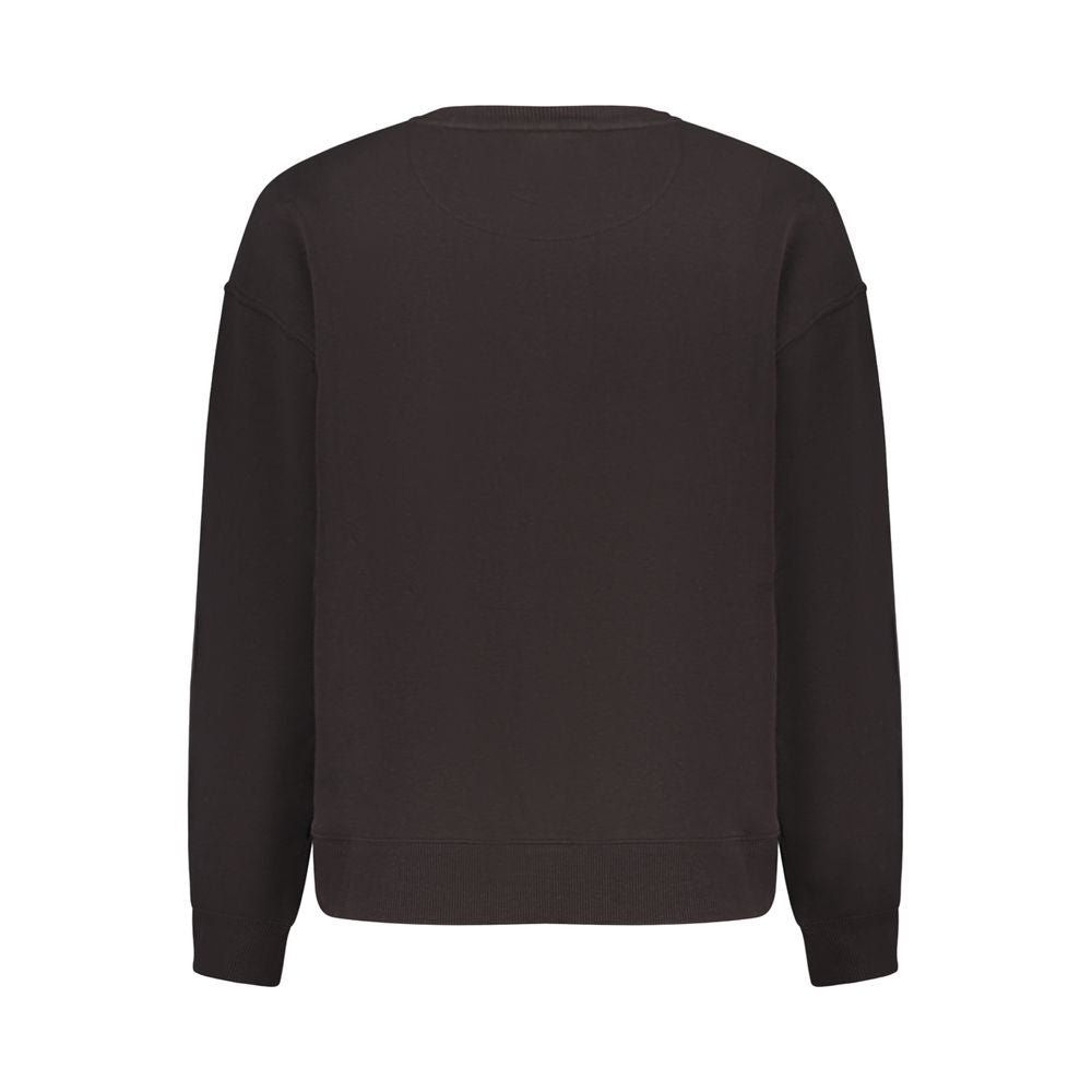 Back view of Pepe Jeans Black Cotton Women Sweater showcasing sleek design and comfort.