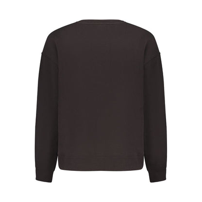 Back view of Pepe Jeans Black Cotton Women Sweater showcasing sleek design and comfort.
