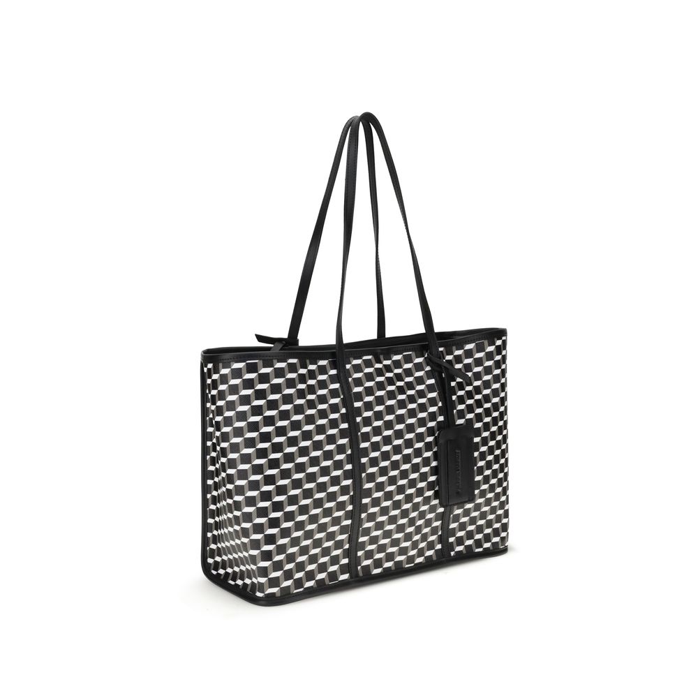 Pierre Hardy Cab Tote Bag with Cube Perspective motif and calfskin leather details, showcasing elegant and functional design.