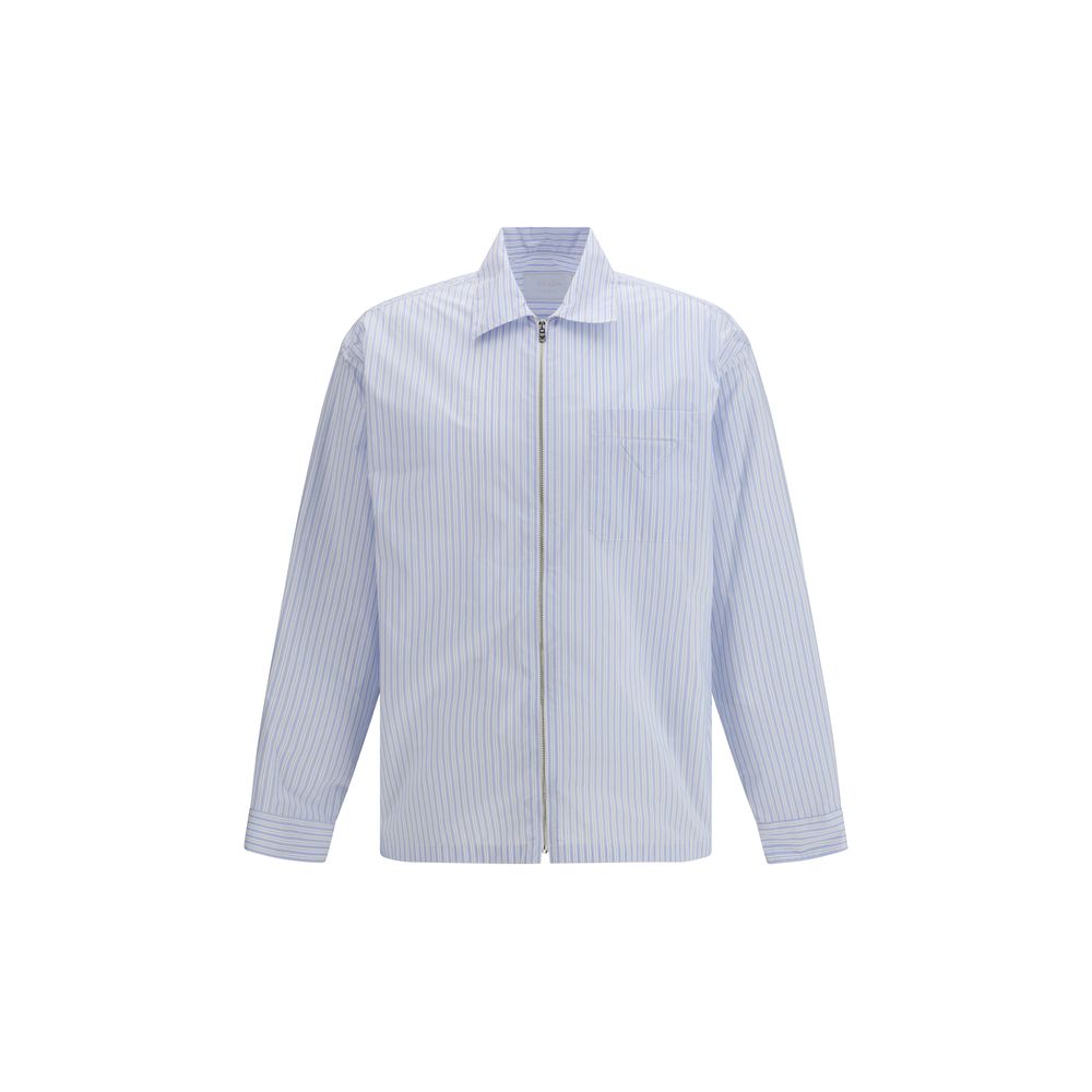 Prada Blue Polyamide Pattern Shirt