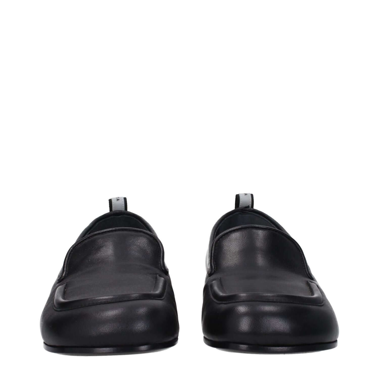 Premiata Black Leather Slip-On Loafers