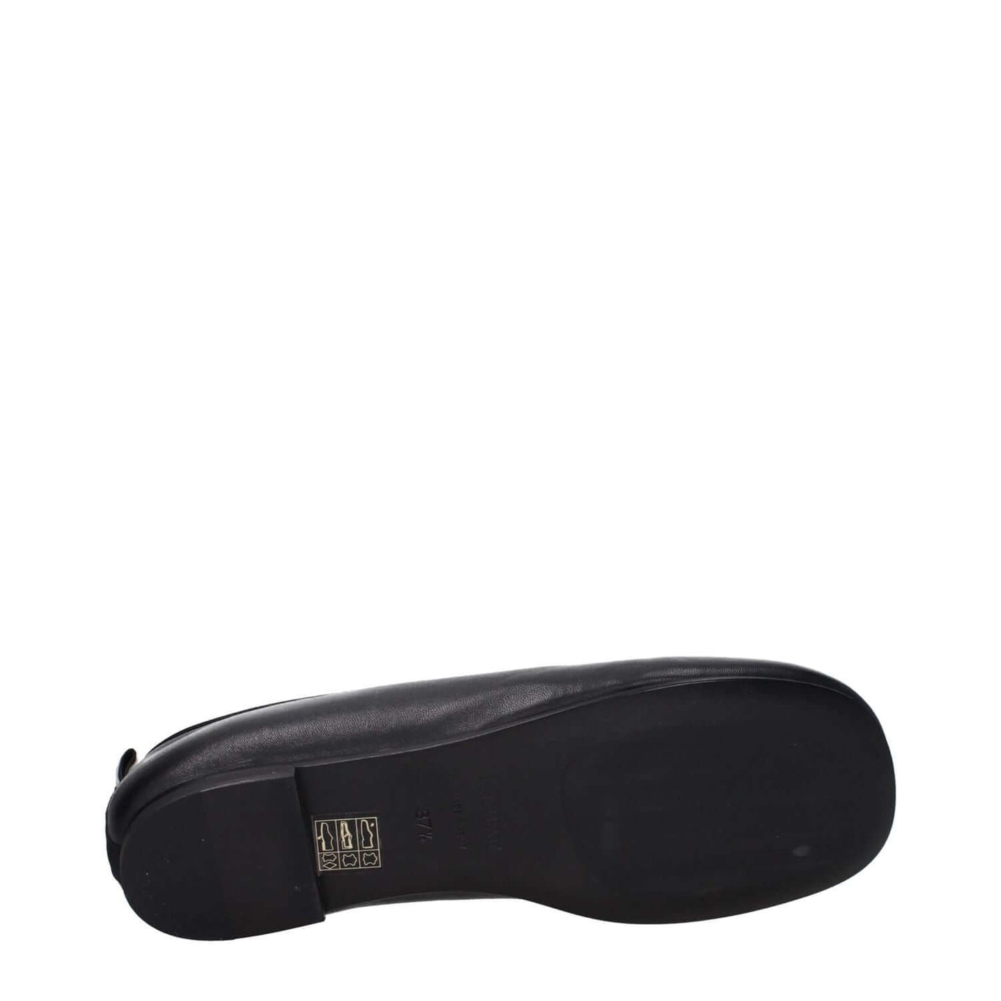 Premiata Black Leather Slip-On Loafers with leather sole and back logo view