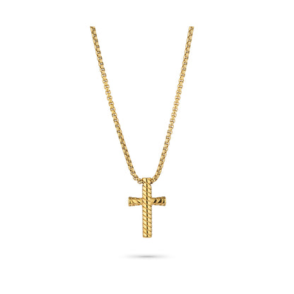 Gold cross necklace from RADIANT JEWELS JEWELRY Mod. RH000321, elegant design with fine detailing.