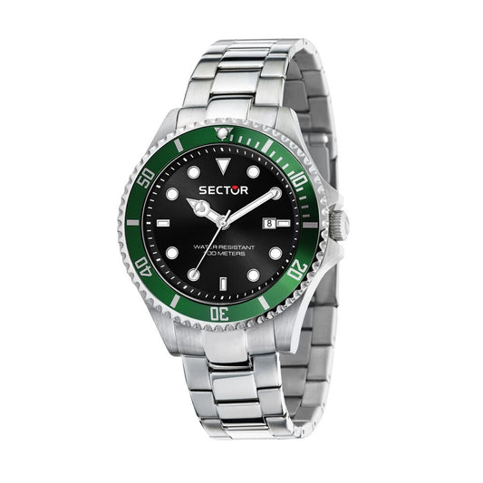 SECTOR Mod. 230 gent wristwatch, stainless steel case and bracelet, quartz movement, mineral dial, 10 ATM water resistant, 43 mm.