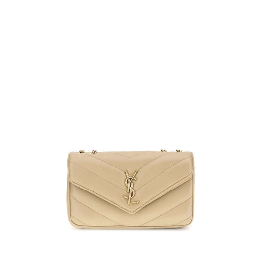 Saint Laurent Beige Lamb Ovis Aries Aries Shoulder Bag