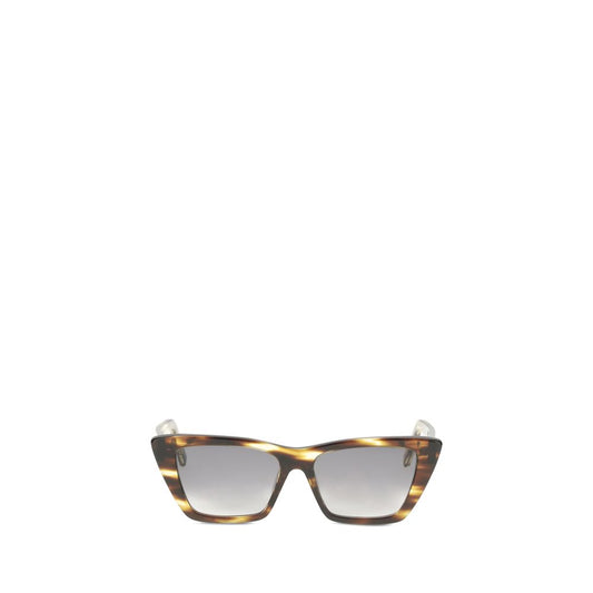 Saint Laurent Gray Acetate Sunglasses with semi-transparent square frame and engraved temples, AW25 collection