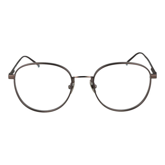 Scotch & Soda Gray Men Glasses Frame with gunmetal full-rim metal frame, round style, demo lenses, size 51-19-145, without spring hinge.