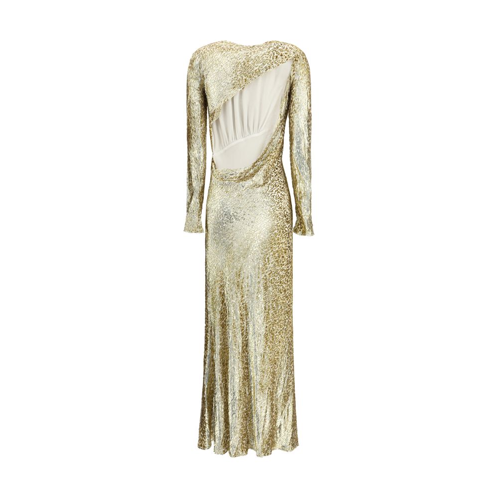 Self-Portrait Gold Other Fibres Cocktail Dress