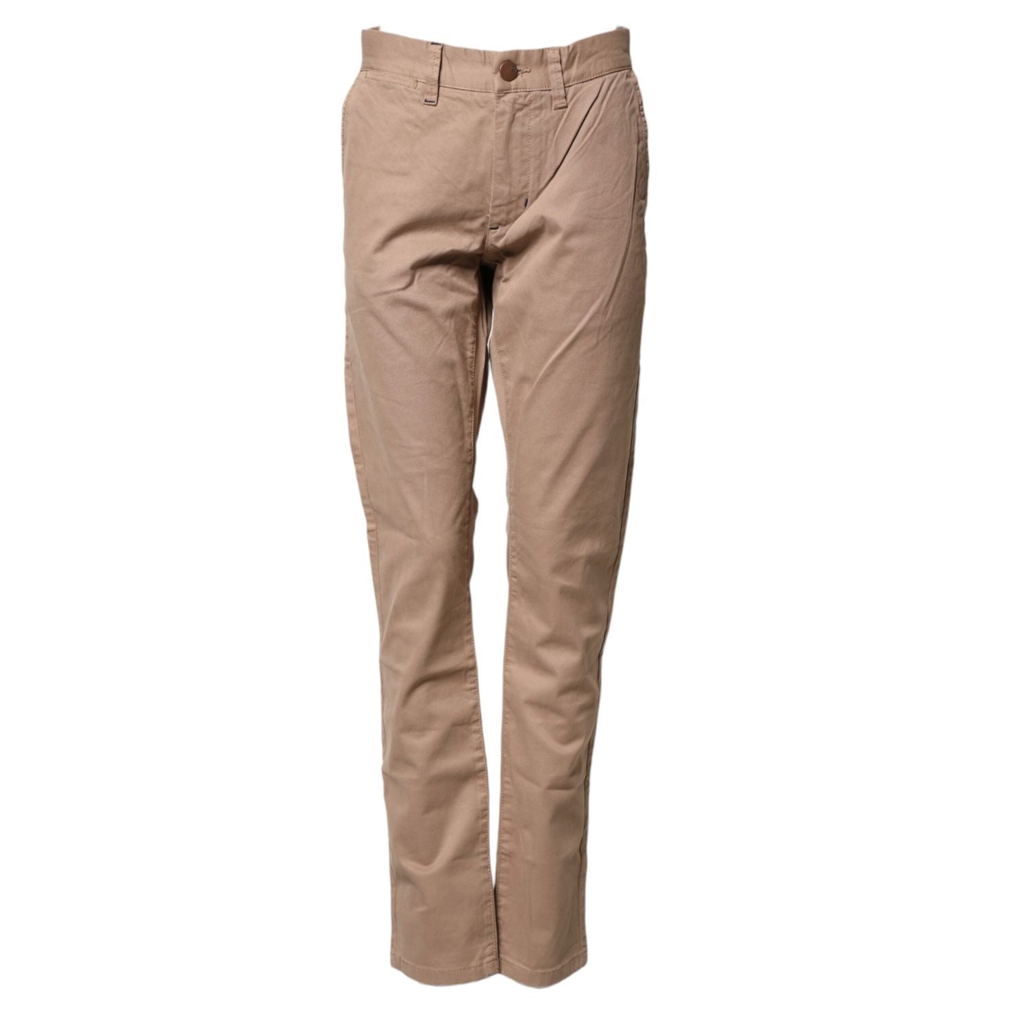 Sun68 Beige Cotton Mid Waist Straight Men Chino Trouser Pants