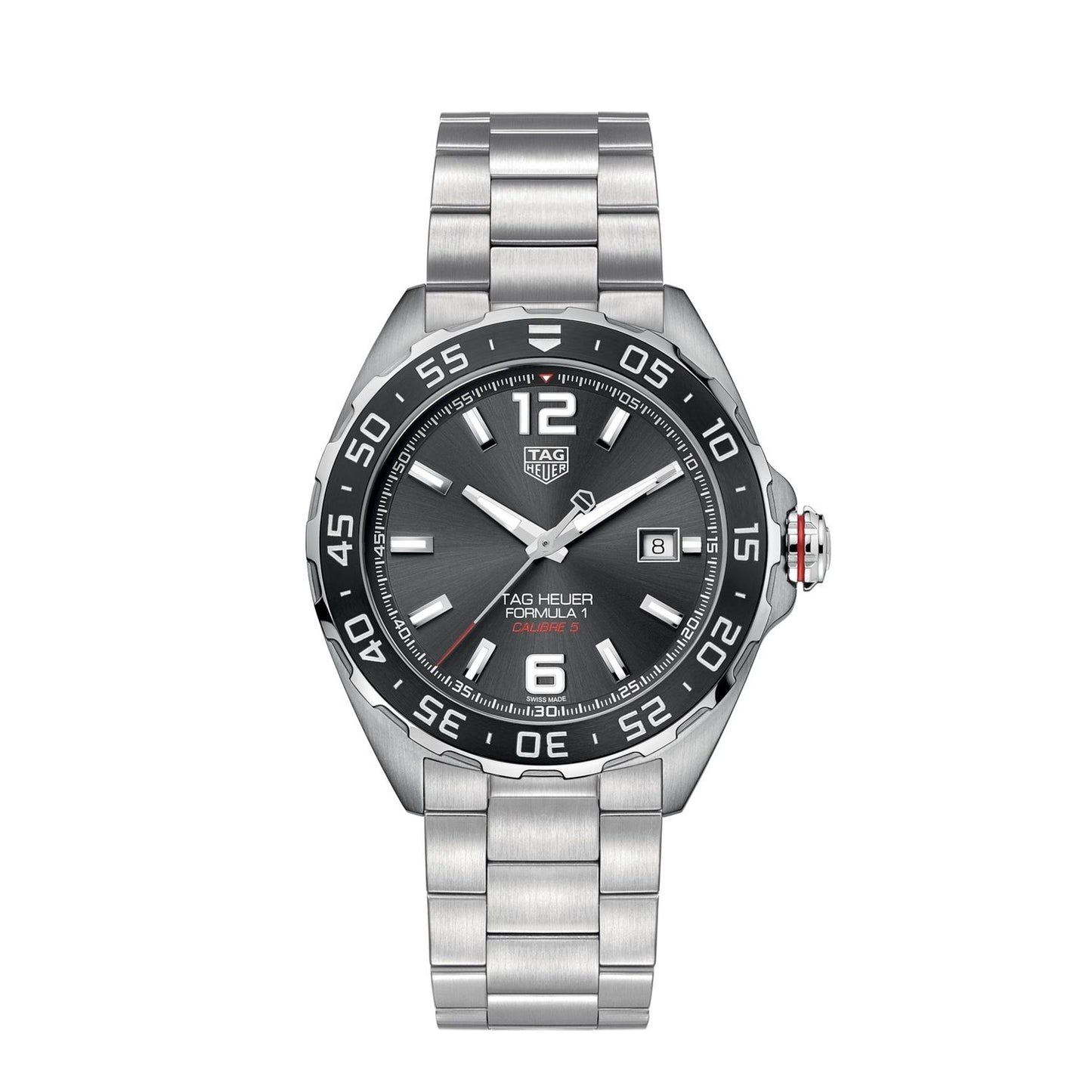 TAG HEUER Mod. FORMULA 1 CAL. 5 wristwatch with stainless steel case and bracelet, sapphire dial; water resistant, automatic movement.