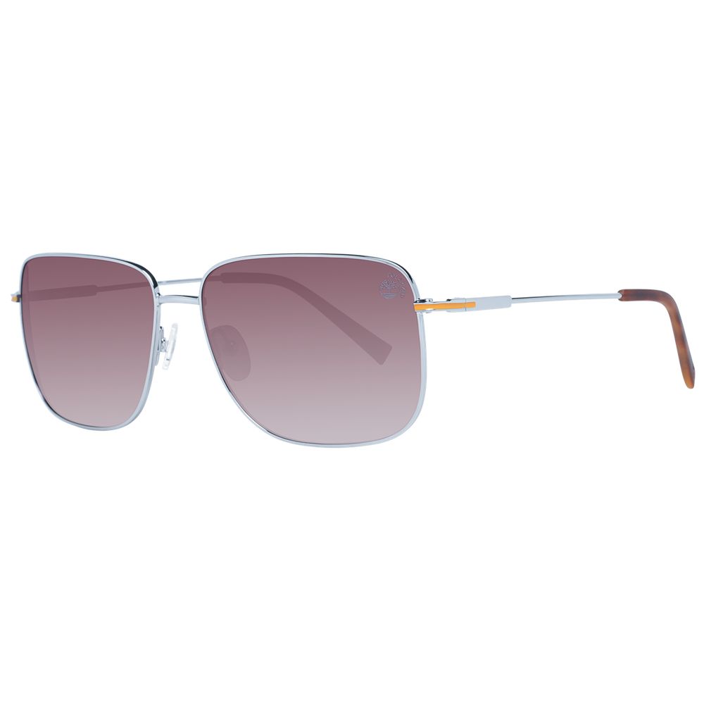 Timberland Gray Men Sunglass in gunmetal with polarized brown lenses, full-rim rectangle frame, and 100% UVA & UVB protection.