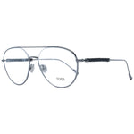 Tod's Gray Men Glasses Frame in gunmetal metal, full-rim aviator style with demo lenses, includes branded case.