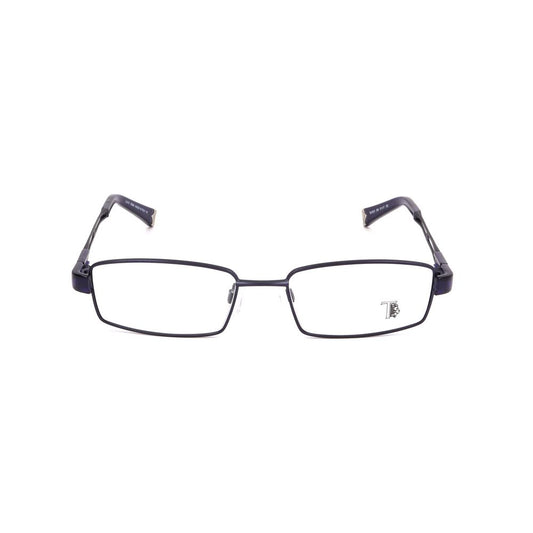 Front view of Tod's Turquoise Metal Frames glasses with rectangular design in matte finish, size 51/17/135mm.