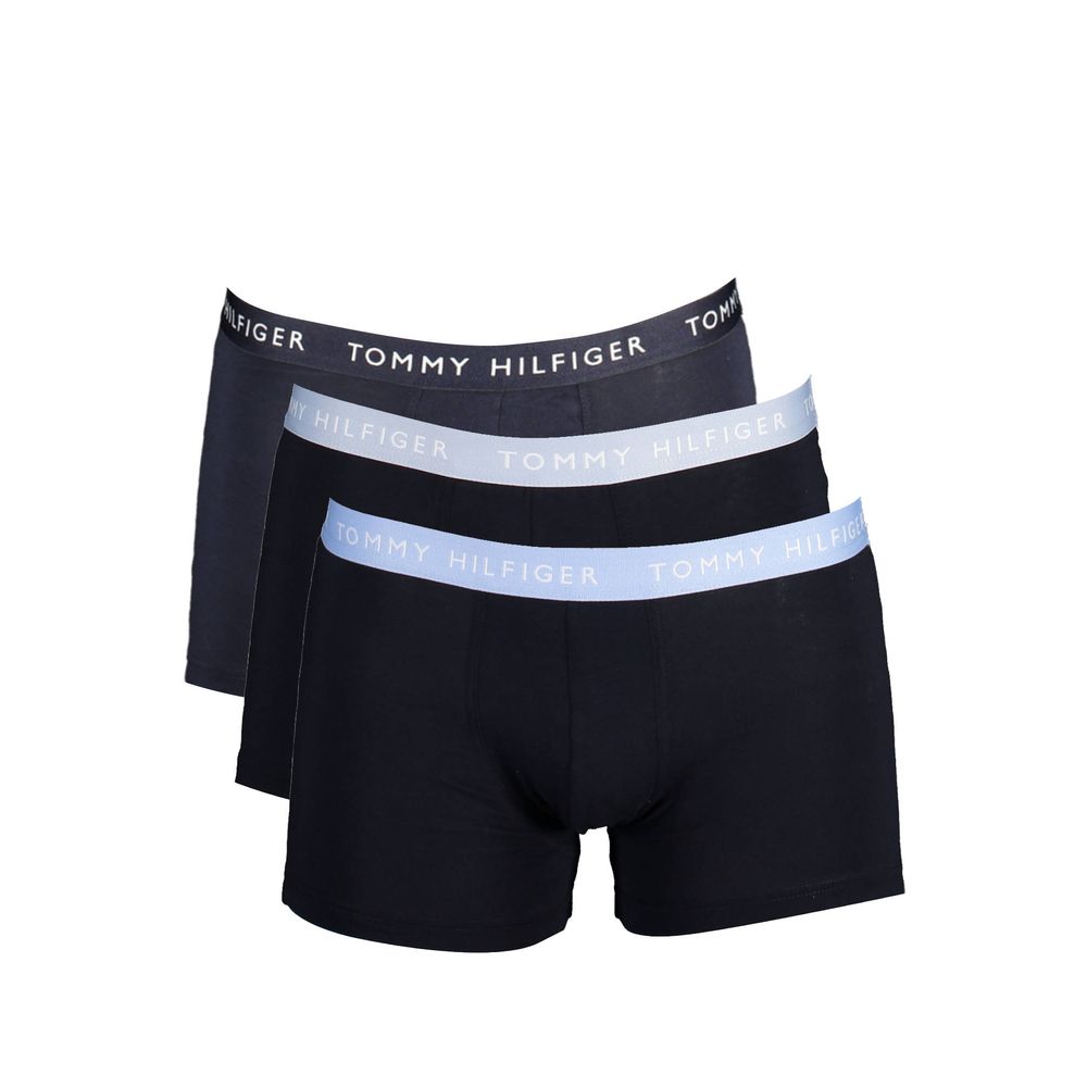 Tommy Hilfiger Black Cotton Men Boxer Trio Pack with logo waistband, sustainable fabric blend, and classic style for eco-conscious consumers