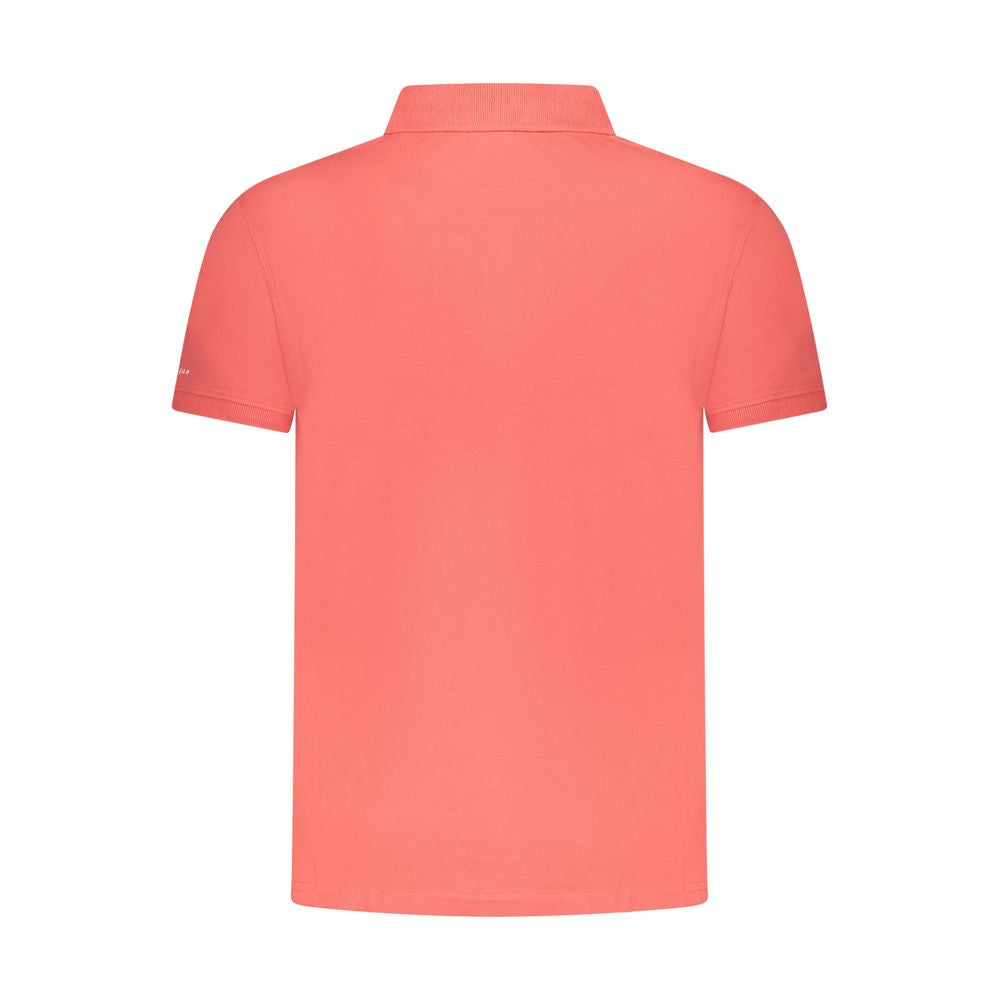 Back view of Trussardi Pink Cotton Men Polo Shirt showcasing classic design.