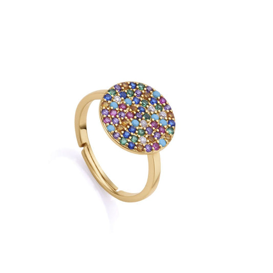 Elegant multicolored gemstone ring for ladies under the VICEROY JEWELS Mod. 13071A013-39 collection, made of silver 925°, quartz movement, 10 ATM water resistance.
