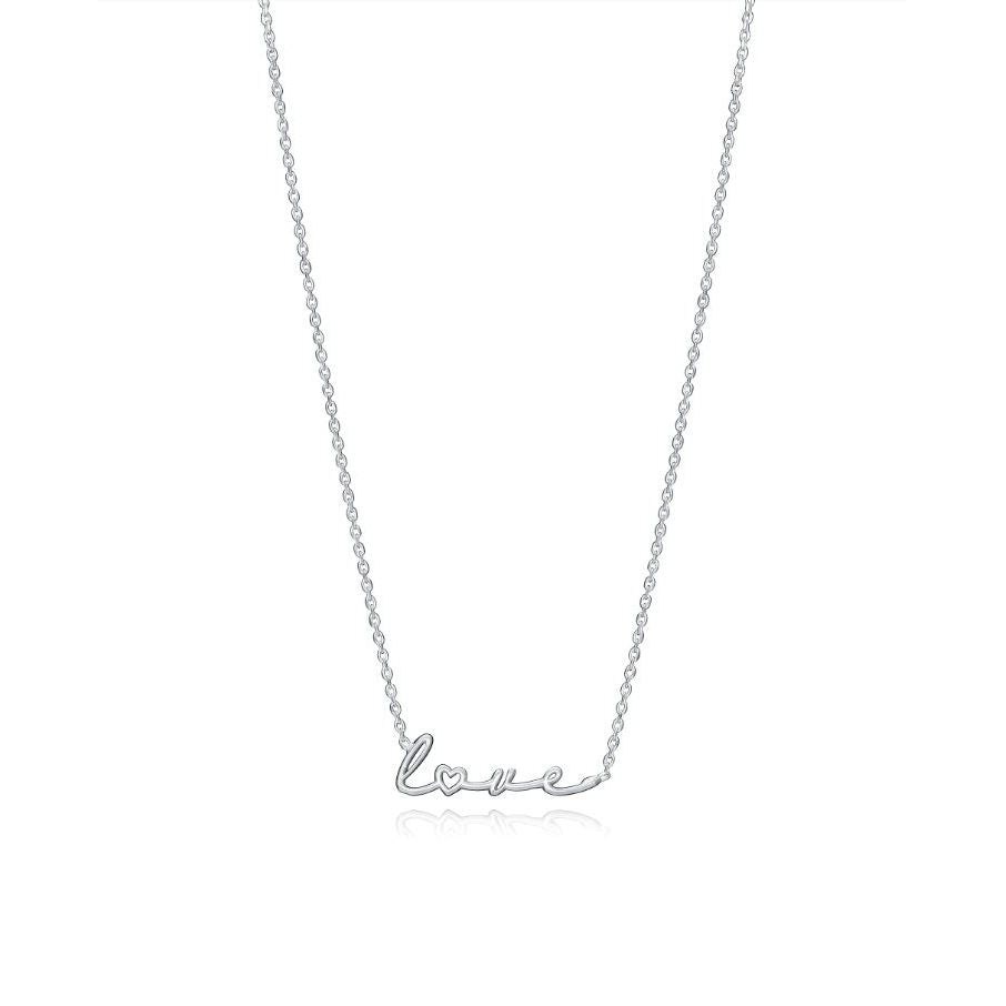 VICEROY JEWELS Mod. 1336C000-00 silver necklace for ladies with 'love' script pendant, quartz analog, silver 925, official box included.