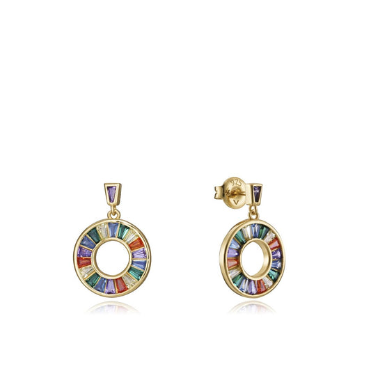 VICEROY JEWELS Mod. 15115E000-39 colorful silver earrings for ladies, featuring a circular design with multicolored stones.