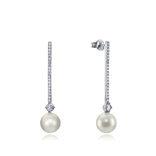 VICEROY JEWELS Mod. 4109E000-49 elegant silver 925° earrings for ladies with pearls and cubic zirconia, quartz analog dial details.