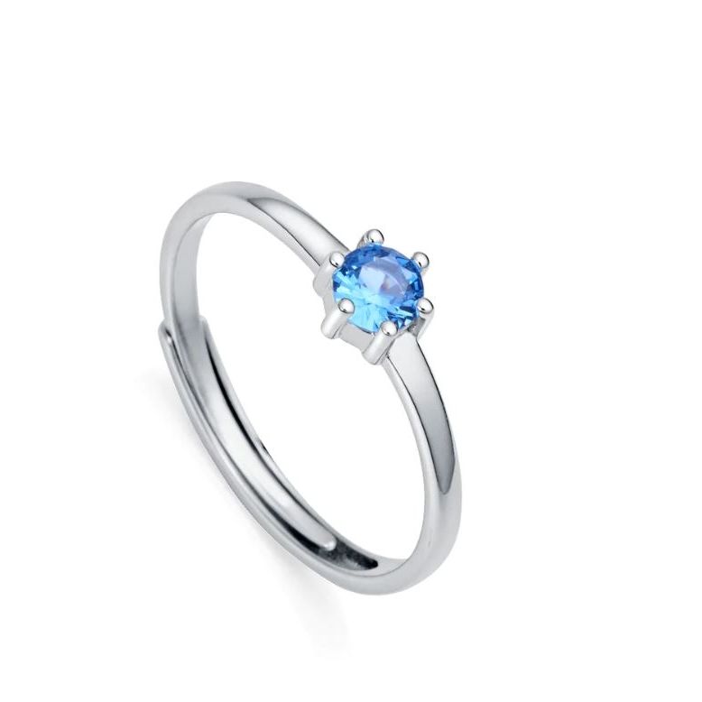 VICEROY JEWELS Mod. 9115A015-33 Ladies Silver Ring with Blue Stone, Quartz Movement, 3 ATM Water Resistant. Official Box Included.