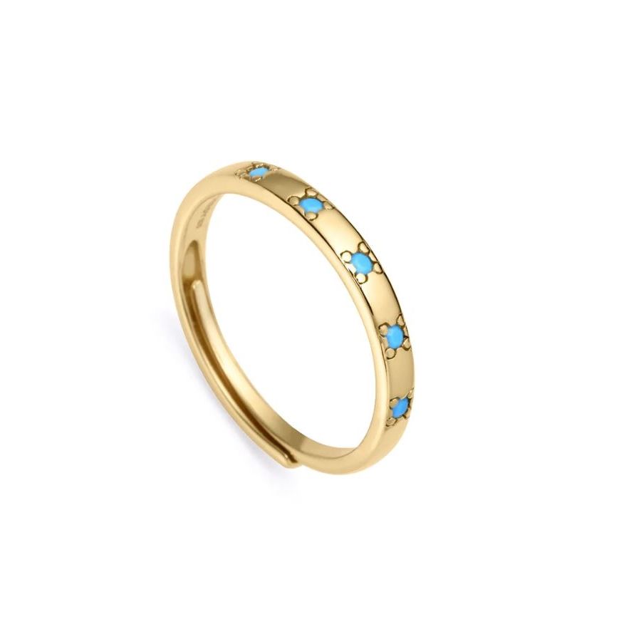 Gold ring with blue gemstone accents - VICEROY JEWELS Mod. 9119A015-33 for ladies, elegant and stylish jewelry piece.