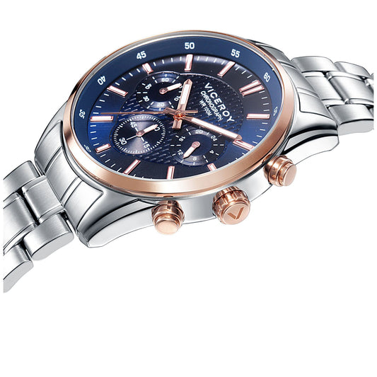 VICEROY Mod. 401017-37 Gent's chronograph watch with quartz analog movement, 40mm case, and mineral dial, 10 ATM water resistance