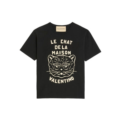 Valentino Cotton T-Shirt With Le Chat De La Maison Print Topwear